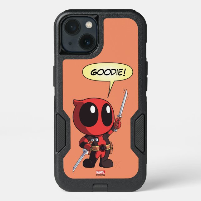 Mini Deadpool With Two Swords Otterbox iPhone Case (Back)