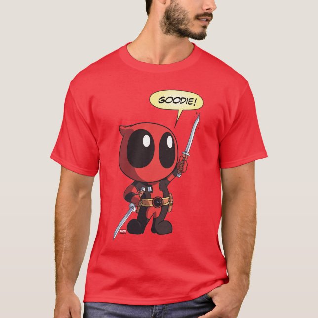 Mini Deadpool With Two Swords T-Shirt (Front)