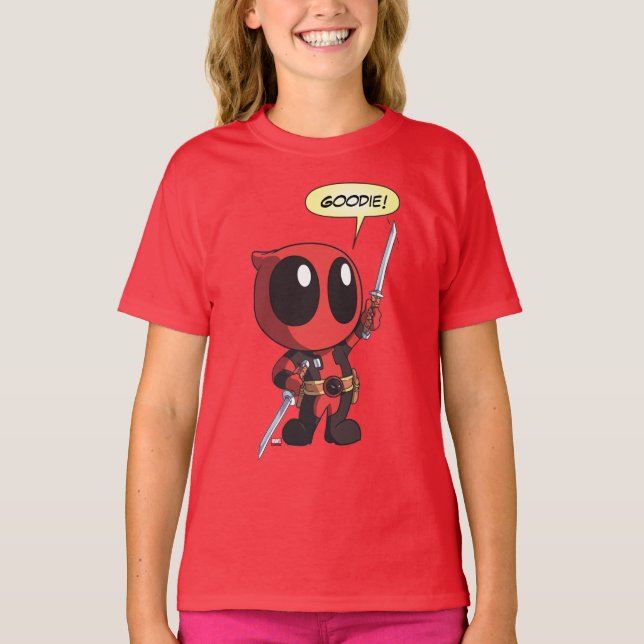 Mini Deadpool With Two Swords T-Shirt (Front)