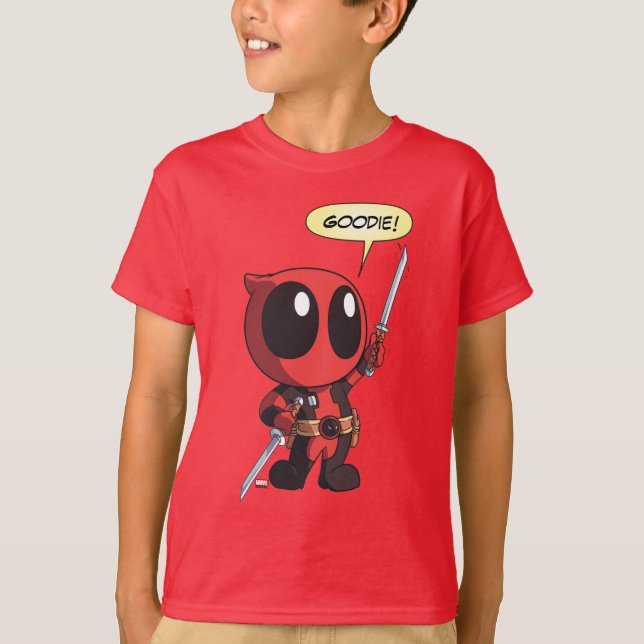 Mini Deadpool With Two Swords T-Shirt (Front)