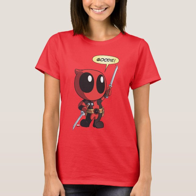 Mini Deadpool With Two Swords T-Shirt (Front)