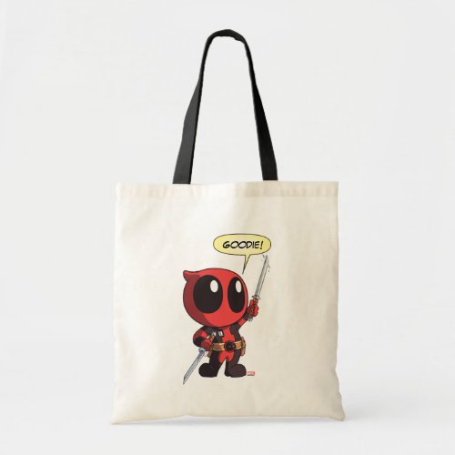 Mini Deadpool With Two Swords Tote Bag