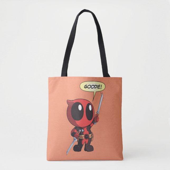 Mini Deadpool With Two Swords Tote Bag (Front)
