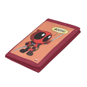 Mini Deadpool With Two Swords Tri-fold Wallet