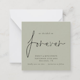 MINI Decided on Forever light Sage Save The Date Note Card
