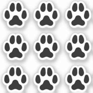 Mini Dog Paw Prints Black Animal Tracks Stickers