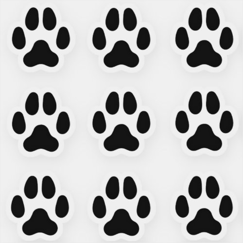 Mini Dog Paw Prints Black Animal Tracks Stickers
