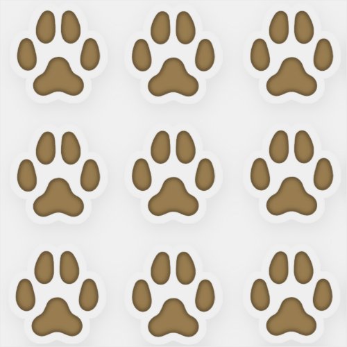 Mini Dog Paw Prints Brown Animal Tracks Stickers