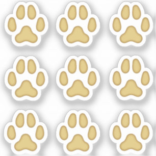 Mini Dog Paw Prints Tan Animal Tracks Stickers