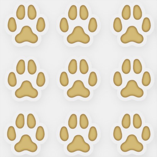 Mini Dog Paw Prints Tan Animal Tracks Stickers
