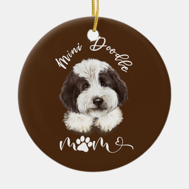 Mini Doodle Mom Mother's Day Goldendoodle Mama  Ceramic Ornament (Front)