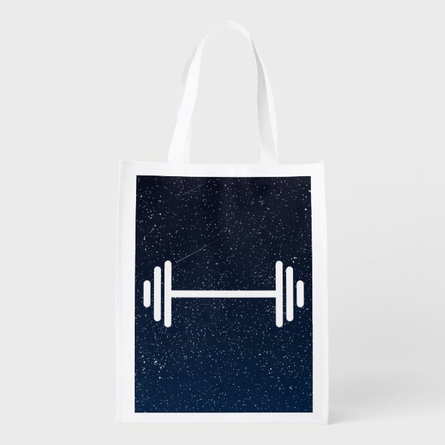 Mini Dumbbells Minimal Grocery Bag (Back)
