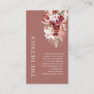 Mini Dusty Rosewood QR Wedding Details  Enclosure Card