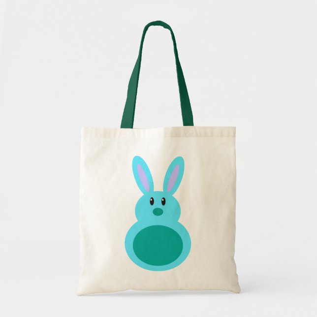 Mini Easter Bunny Aqua Candy Totebag Tote Bag (Front)