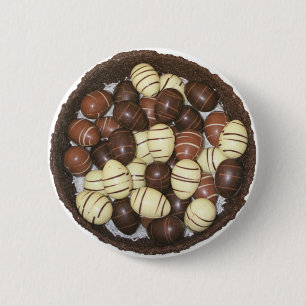 Mini Easter eggs in chocolate nest Pinback Button