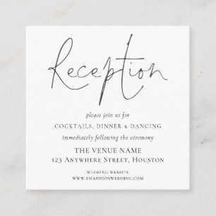 MINI Elegant Script Wedding Reception Details Enclosure Card