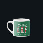 Mini Elf festive red, green and white Christmas Espresso Cup<br><div class="desc">Mini Elf festive red,  green and white Christmas design. Matching family christmas gifts.</div>