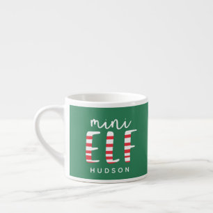 Mini Elf festive red, green and white Christmas Espresso Cup