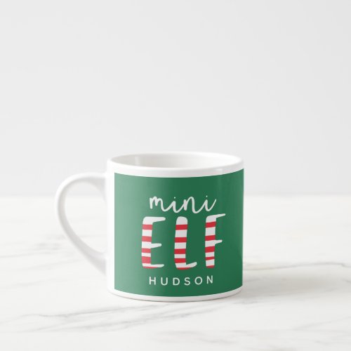 Mini Elf festive red green and white Christmas Espresso Cup