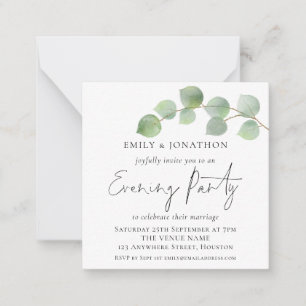 MINI Eucalyptus Wedding Evening Party Invite