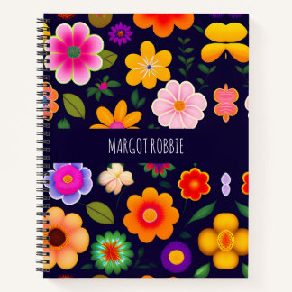 Mini Exotic Flowers Floral Pattern Notebook