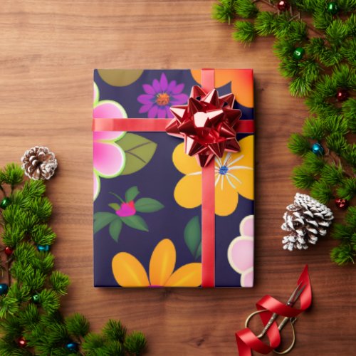 Mini Exotic Flowers Floral Pattern Wrapping Paper