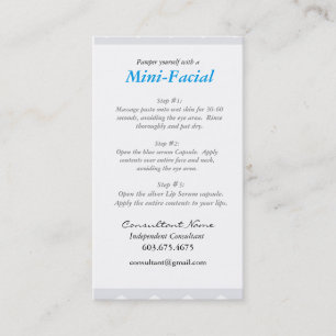Mini Facial Instruction Card