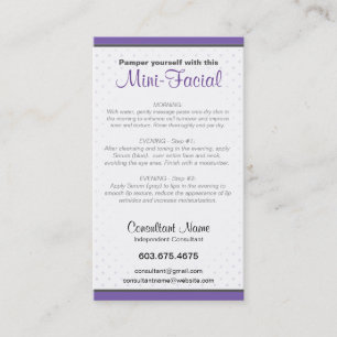 Mini-Facial Instruction Card