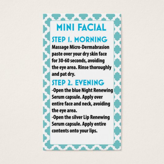 Mini Facial R +F card- R + F facial (Front)