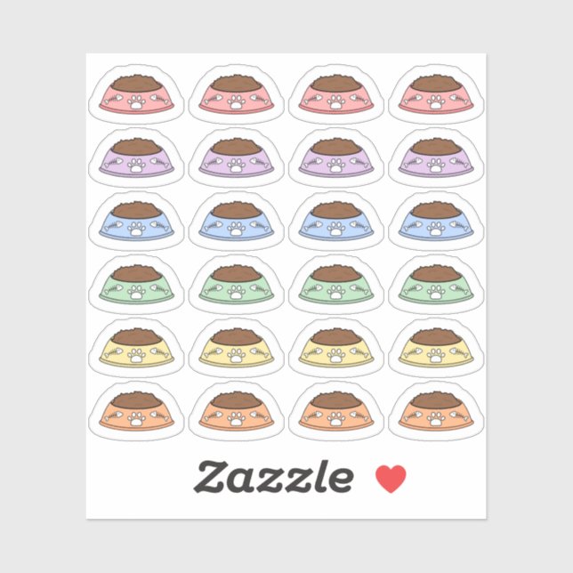 Mini Feed Cat Reminder Pet Food Bowl Bujo Planner  Sticker (Sheet)