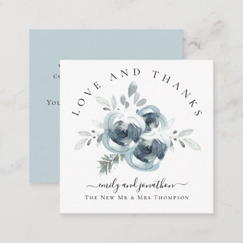 Mini  Festive Florals Thank You Names Wedding Note Card