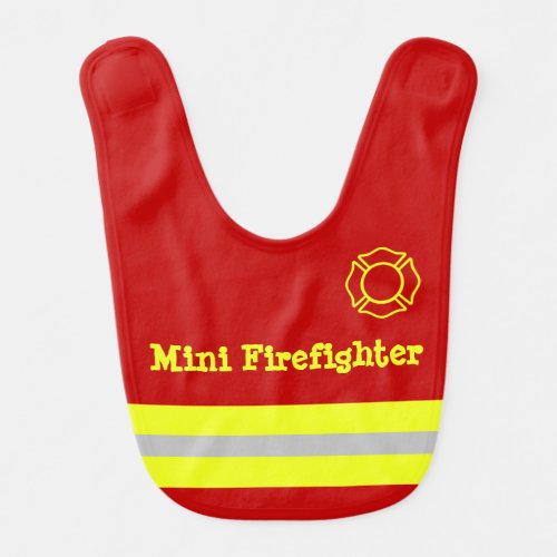 Mini Firefighter Baby Bib