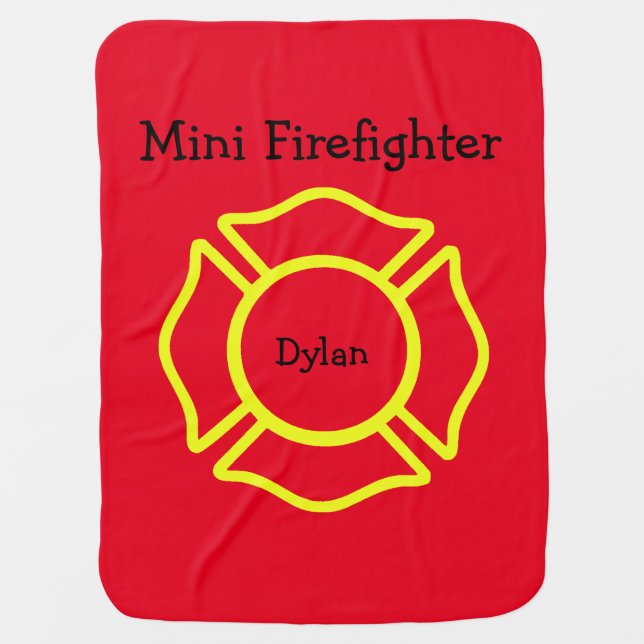 Mini Firefighter Baby Blanket (Front)