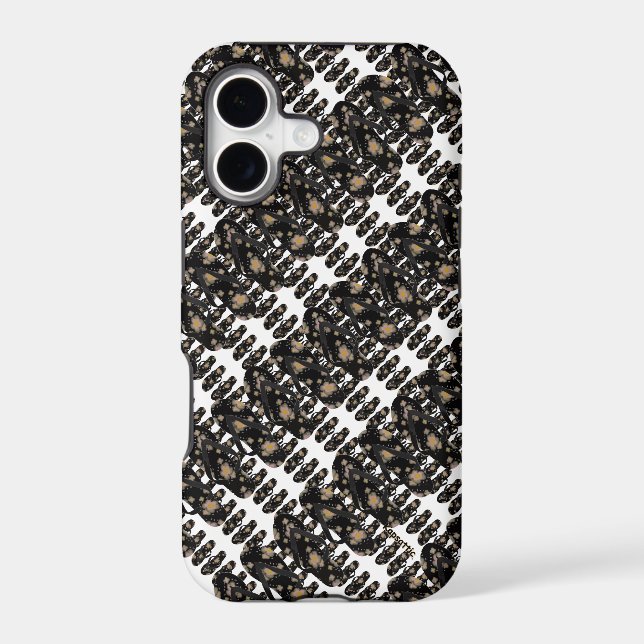 Mini Flip Flop Sandals Pattern (black) Iphone Case (Back)
