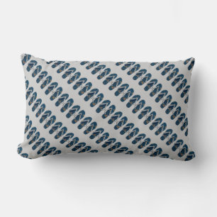 Mini Flip Flops (teal/grey) Lumbar Pillow