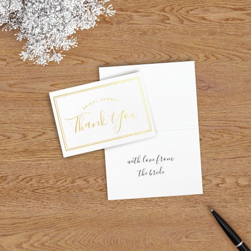 Mini Framed Bridal Shower Thank You Foil Card