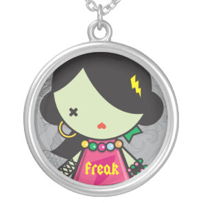 mini freak silver plated necklace