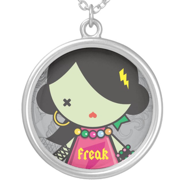 mini freak silver plated necklace (Front)