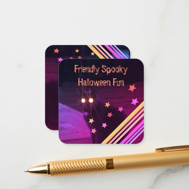 Mini Fun Halloween Paper Greeting Card (Front/Back In Situ)