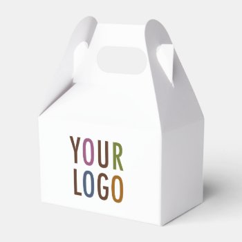 Mini Gable Favor Gift Box With Handle Company Logo by MISOOK at Zazzle