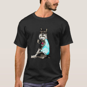 Mini Giant Schnauzer Dad Tattoo Funny Dog Lover T-Shirt