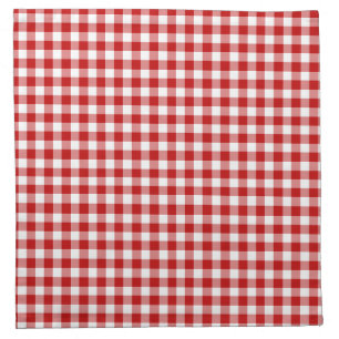 Mini Gingham Check Red White Plaid Pattern Cloth Napkin