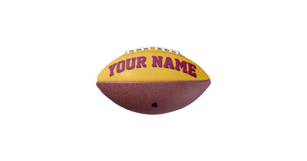 Mini Gold And Burgundy Personalized Football Zazzle Com
