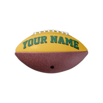 Mini Gold And Green Personalized Football by MINI_FOOTBALLS at Zazzle