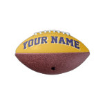 Mini Gold And Navy Blue Personalized Football at Zazzle