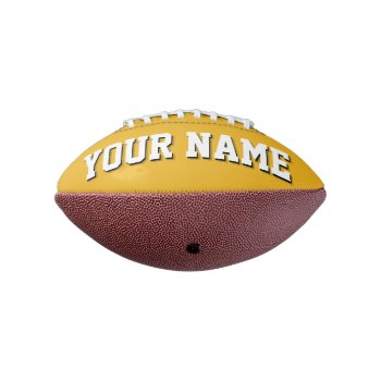 Mini Gold And White Personalized Football by MINI_FOOTBALLS at Zazzle