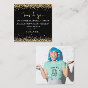 MINI Gold Glitter Photo Thirtieth Thank You Note Card