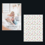 Mini Gold Winter Greenery Merry Christmas Photo Note Card<br><div class="desc">Looking for a beautiful and unique holiday card to send to your friends and family this year? Look no further than our Mini Gold Winter Greenery Merry Christmas Photo Note Card! This simple and elegant 3.5x2.5 card features your favorite full bleed light toned photo, overlaid with 'Merry Christmas' in a...</div>