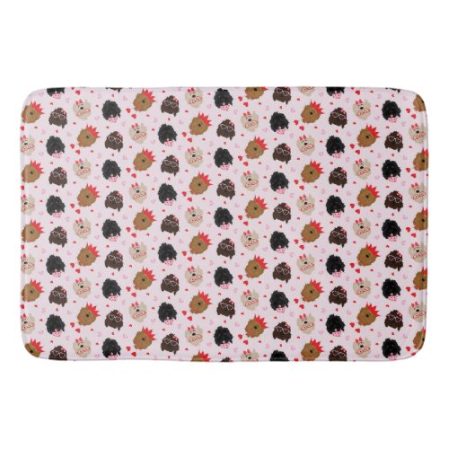 Mini Goldendoodle Dogs Valentines Day Bath Mat