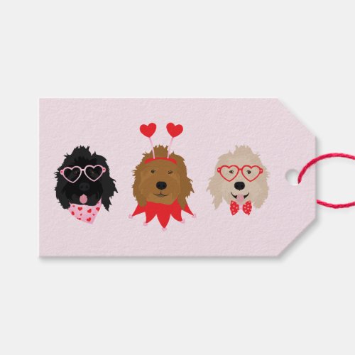 Mini Goldendoodle Dogs Valentines Day Gift Tags